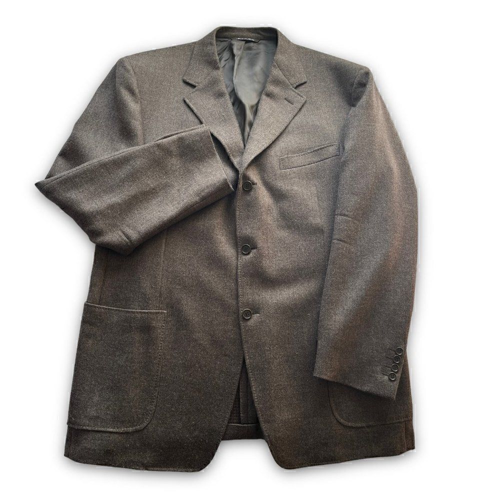 Canali Mens Blazer Sport Coat Three Button Jacket Wool Cashmere 46L Casual Suits